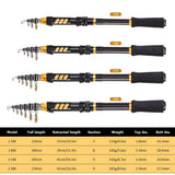 Lixada Telescopic full kit fishing rod gear +spinning reel+ line lures hooks with bag