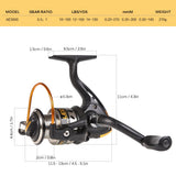 Lixada Telescopic full kit fishing rod gear +spinning reel+ line lures hooks with bag