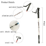 2Pc/Pair 135CM Walking Stick Trekking Aluminum alloy