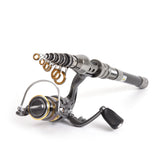 Lixada Telescopic full kit fishing rod gear +spinning reel+ line lures hooks with bag