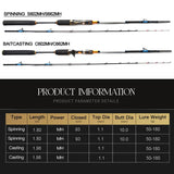 TOMA Sea Fishing Jigging 1.8m 1.98m 2.1m 2 section MH 50-180g