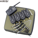 Wireless fishing bite alarm 1+4 set with 4pcs illuminated swinger in  EVA case for carp fishing B1203S