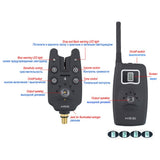Wireless fishing bite alarm 1+4 set with 4pcs illuminated swinger in  EVA case for carp fishing B1203S