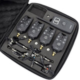 Wireless fishing bite alarm 1+4 set with 4pcs illuminated swinger in  EVA case for carp fishing B1203S