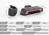 GIYO Battery Pack Bicycle Light USB Rechargeable Lamp
