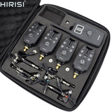 Wireless fishing bite alarm 1+4 set with 4pcs illuminated swinger in  EVA case for carp fishing B1203S