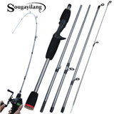 Sougayilang 1.7m Fishing Rod 5 Section Spinning And Casting Fishing