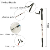 2Pc/Pair 135CM Walking Stick Trekking Aluminum alloy