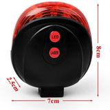 Bicycle LED Rear Tail light Laser Night